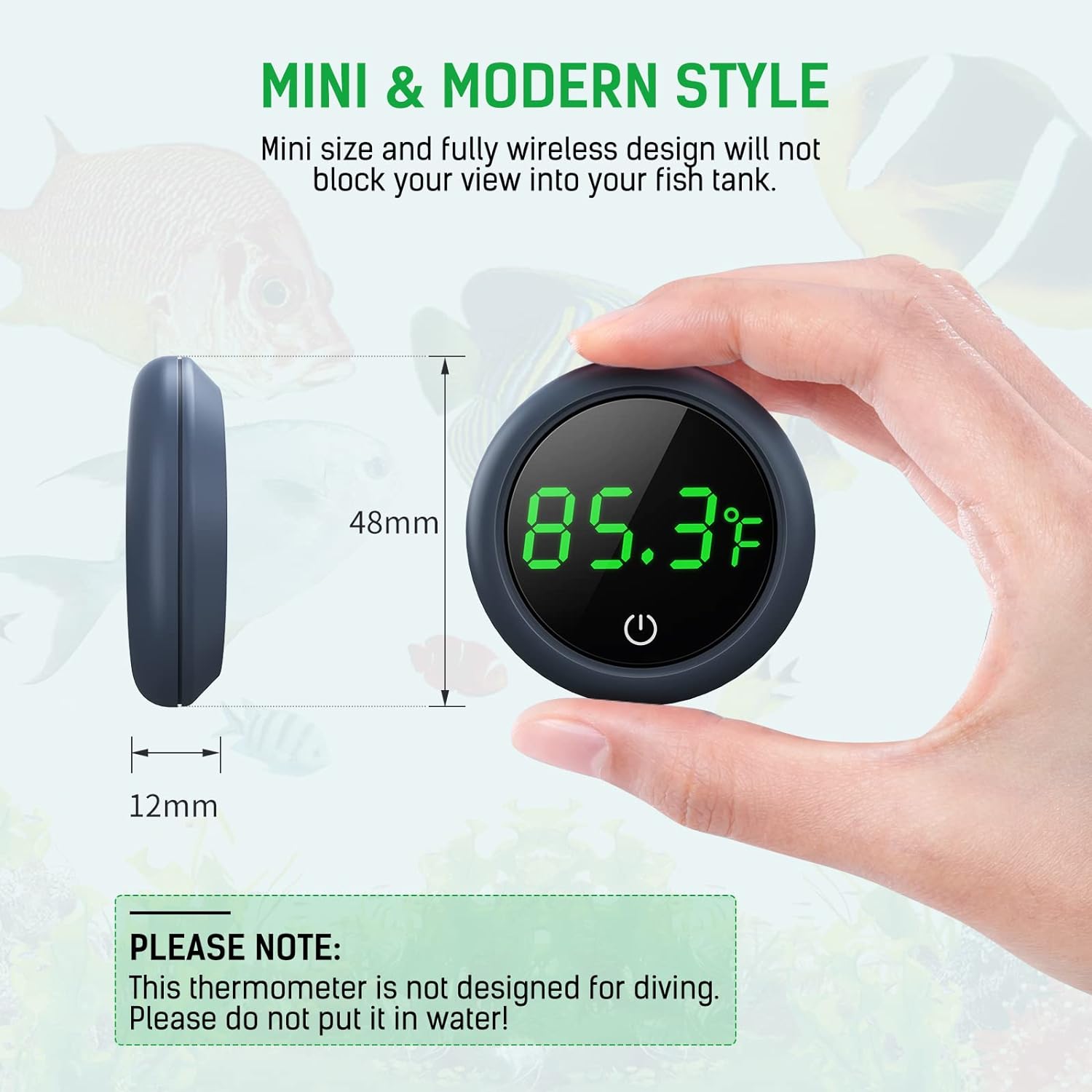 Marine Aquarium Temperature - ميزان حرارة رقمي لخزان الأسماك LED،